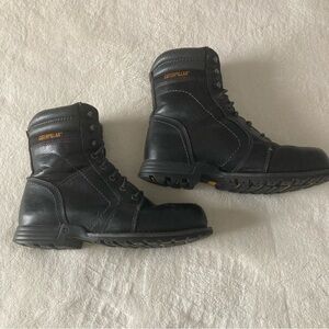 Caterpillar Echo P90567 Wmns Steel Toe Black Waterproof LaceUp Work Boots Sz 10.